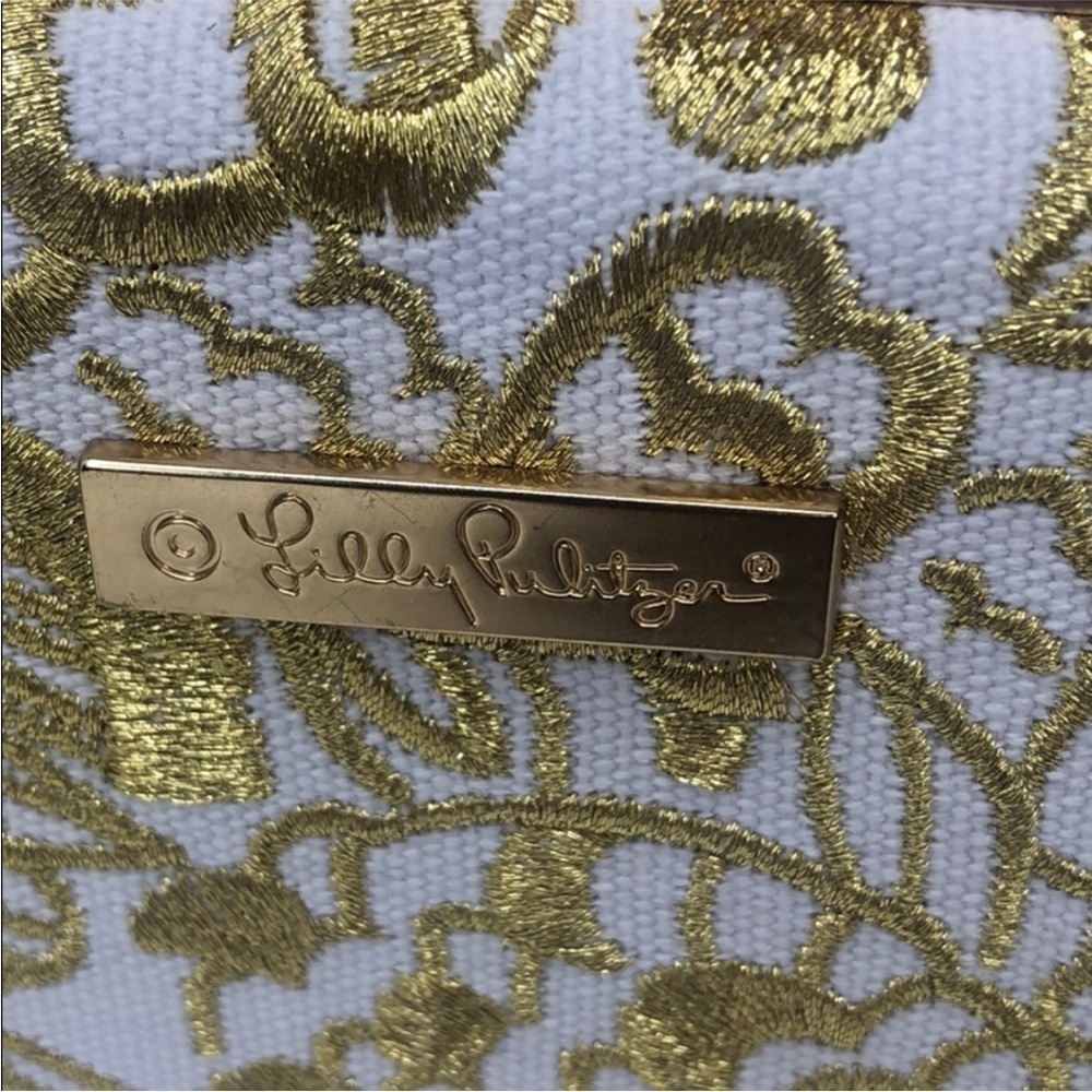 Lilly Pulitzer Vera Bradley Gold and White Clutch - Picture 3 of 9